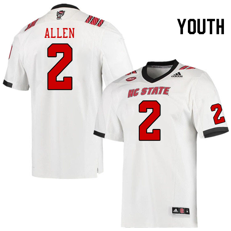 Youth #2 Michael Allen North Carolina State Wolfpacks College Football Jerseys Stitched-White